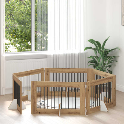 Cancello per cani con supporti 6 pcs Rovere Artigianale | homemem39