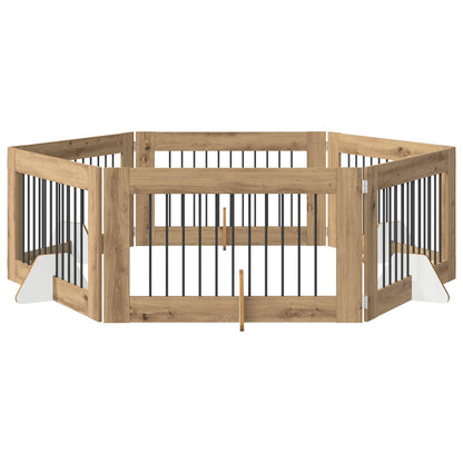 Cancello per cani con supporti 6 pcs Rovere Artigianale | homemem39