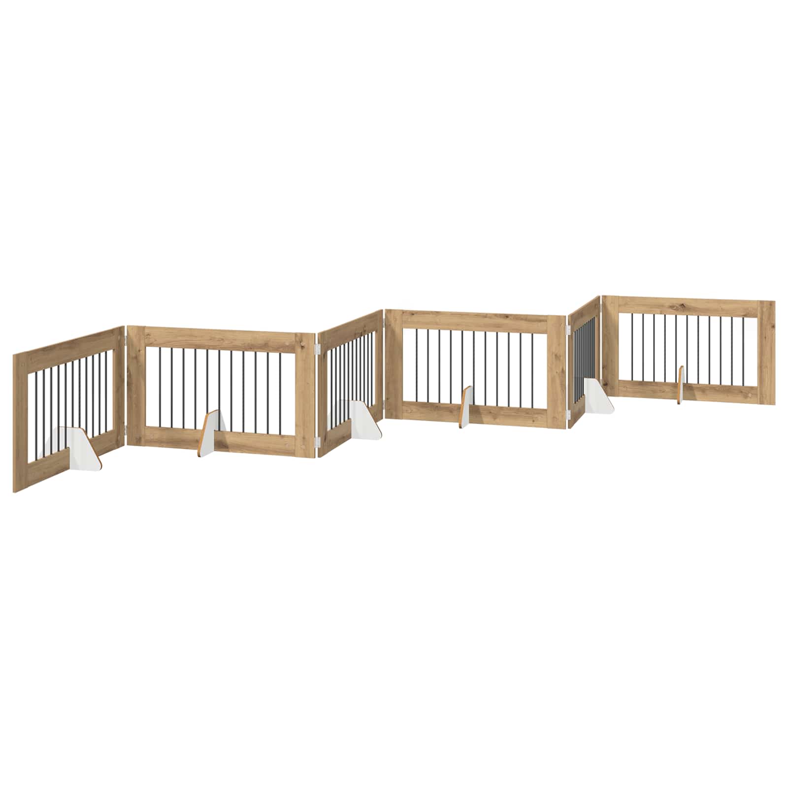 Cancello per cani con supporti 6 pcs Rovere Artigianale | homemem39