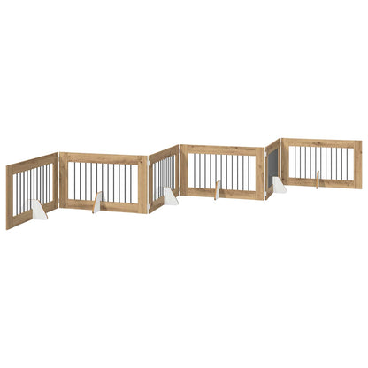 Cancello per cani con supporti 6 pcs Rovere Artigianale | homemem39