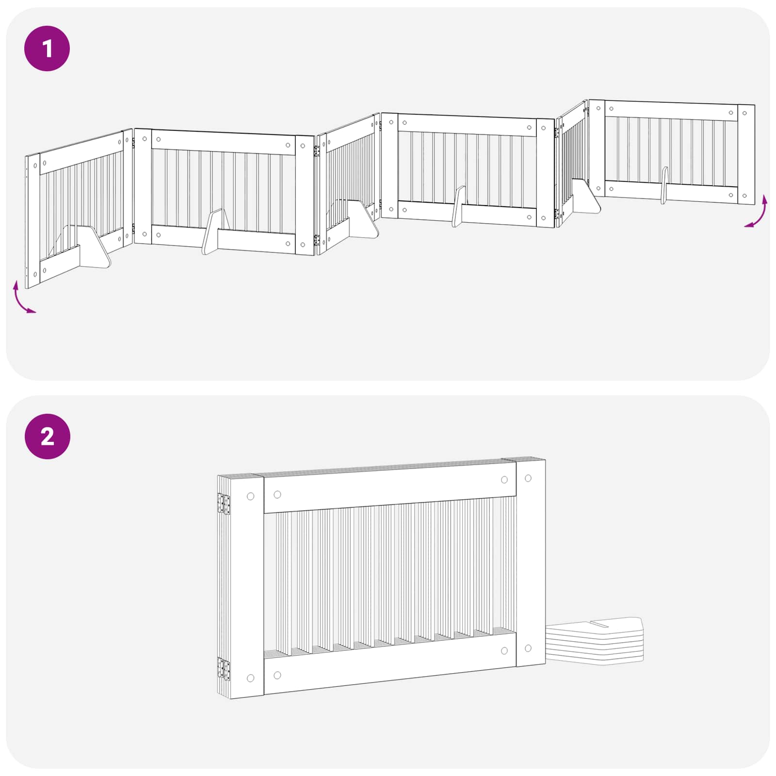 Cancello per cani con supporti 6 pcs Rovere Artigianale | homemem39