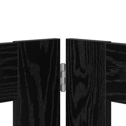 Cancello per cani con supporti 2 pcs Rovere Nero 80 x 60 cm | homemem39
