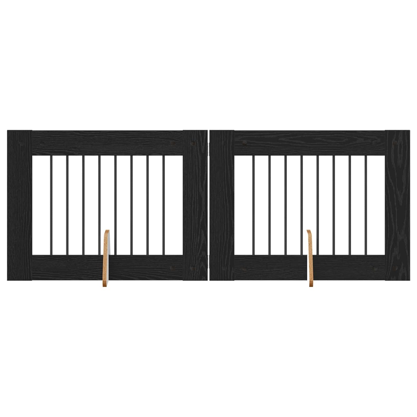 Cancello per cani con supporti 2 pcs Rovere Nero 80 x 60 cm | homemem39