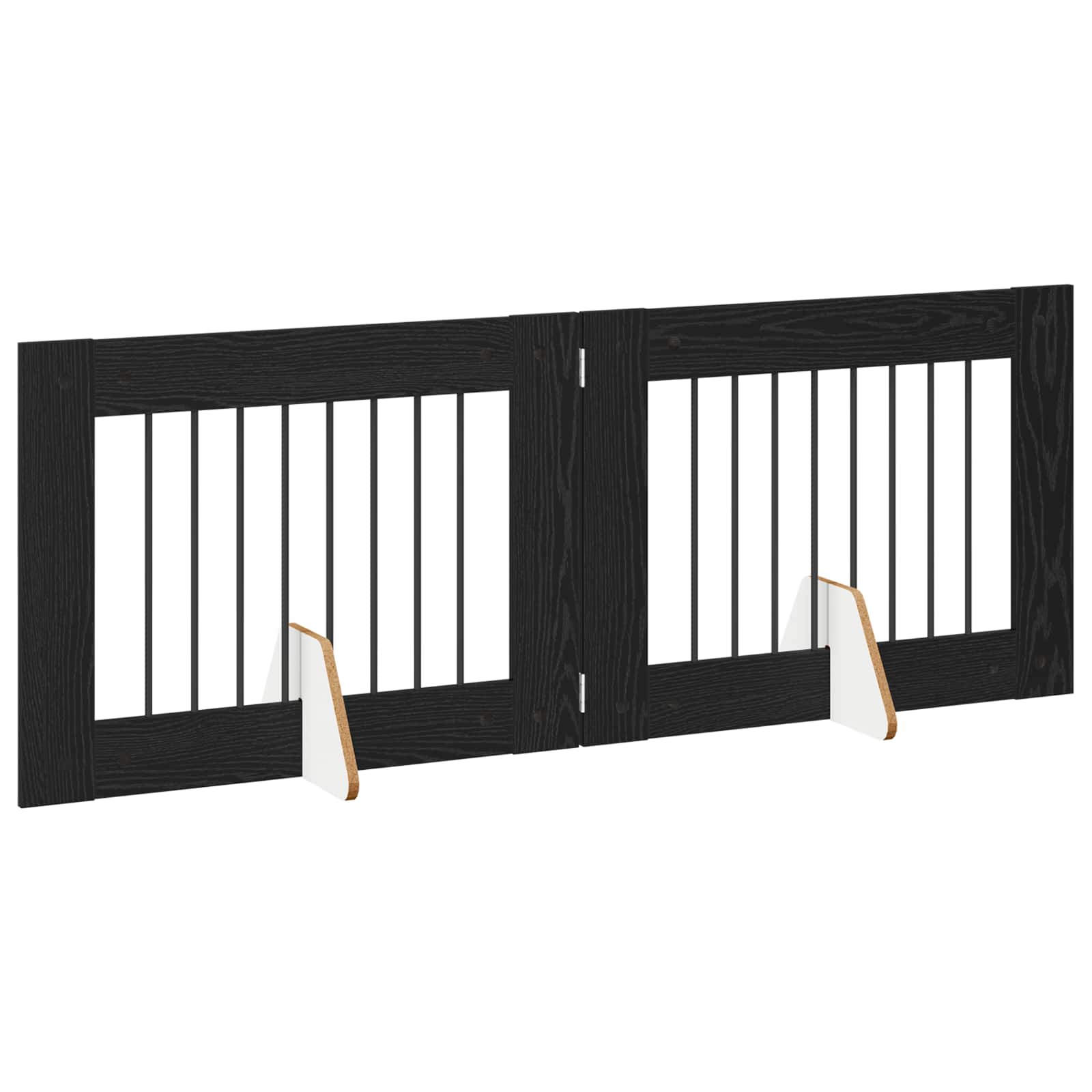 Cancello per cani con supporti 2 pcs Rovere Nero 80 x 60 cm | homemem39