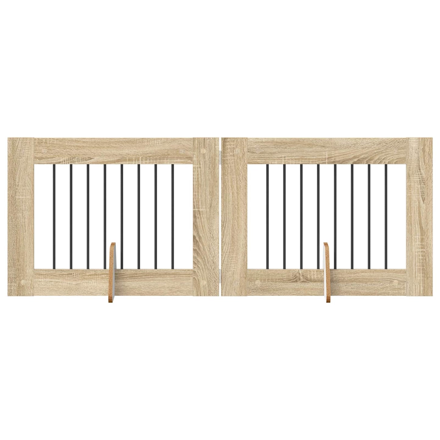 Cancello per cani con supporti 2 pcs Rovere Sonoma 80 x 60 cm | homemem39
