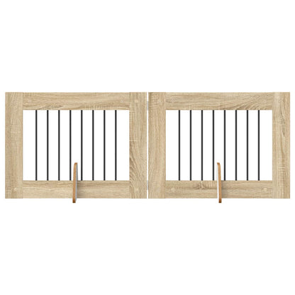 Cancello per cani con supporti 2 pcs Rovere Sonoma 80 x 60 cm | homemem39