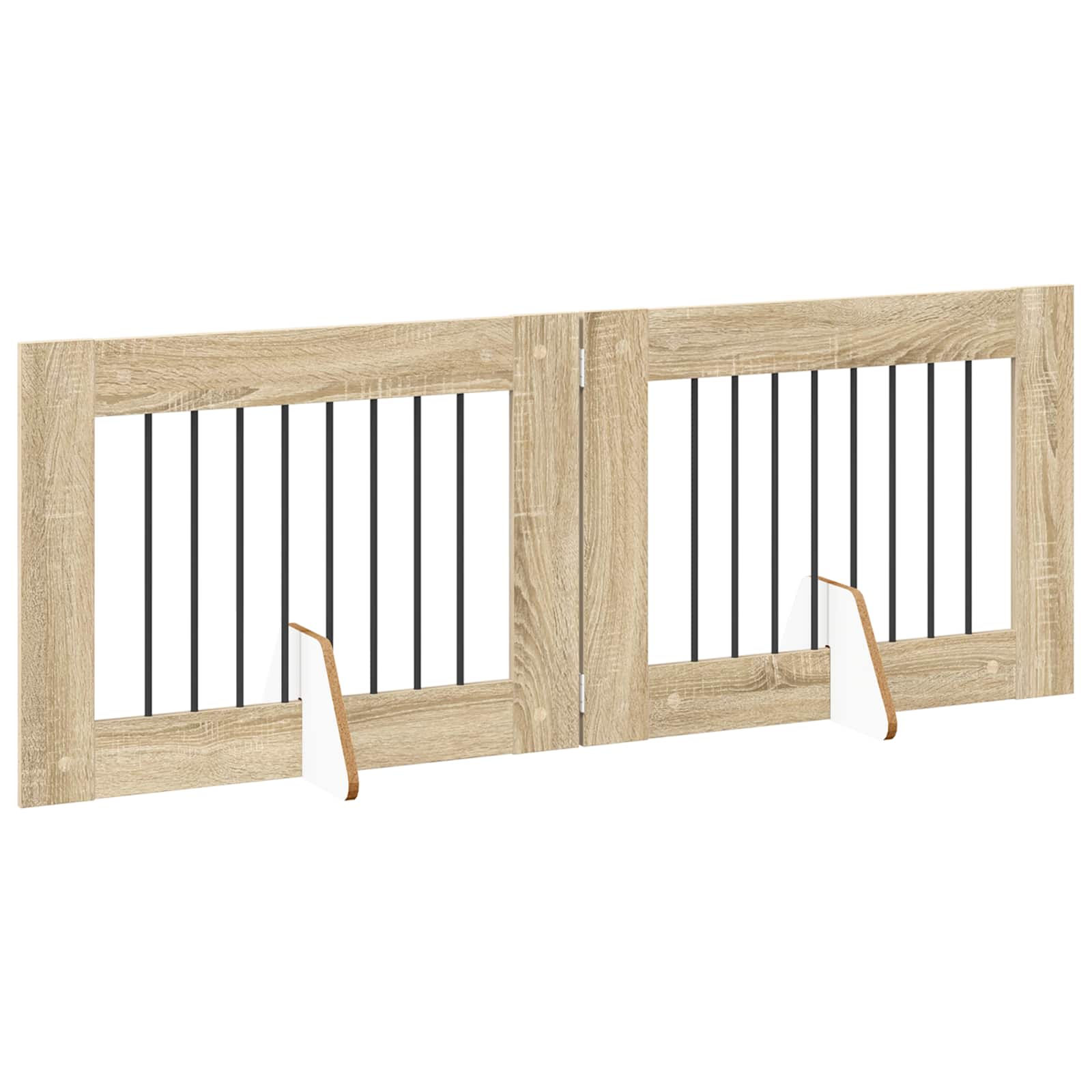 Cancello per cani con supporti 2 pcs Rovere Sonoma 80 x 60 cm | homemem39