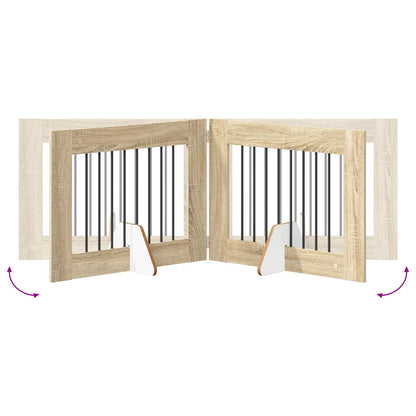 Cancello per cani con supporti 2 pcs Rovere Sonoma 80 x 60 cm | homemem39
