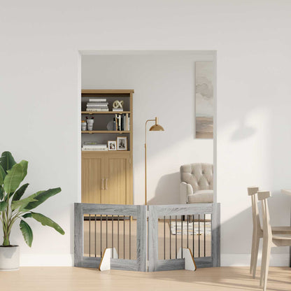Cancello per cani con supporti 2 pcs Grigio Sonoma 80 x 60 cm | homemem39