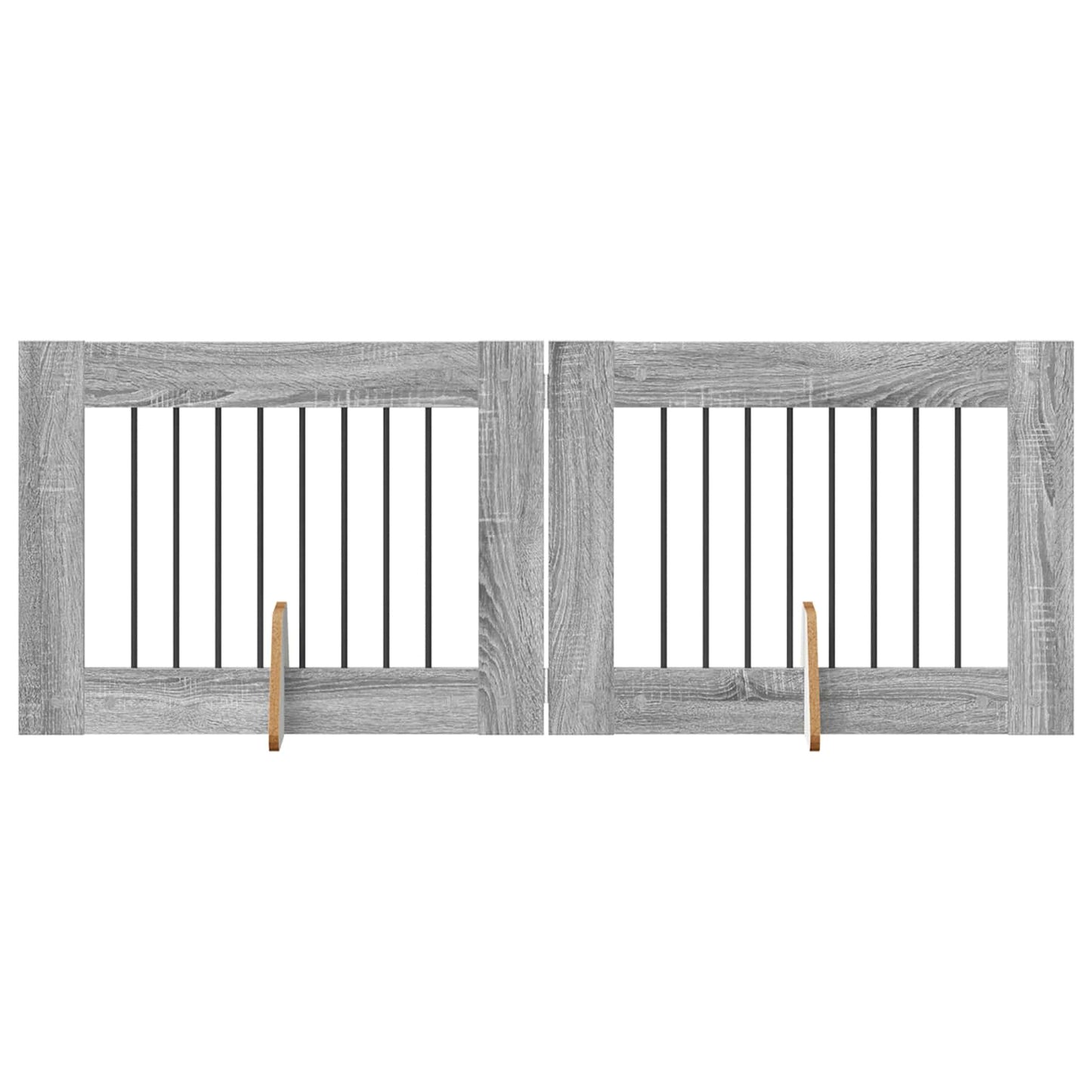 Cancello per cani con supporti 2 pcs Grigio Sonoma 80 x 60 cm | homemem39