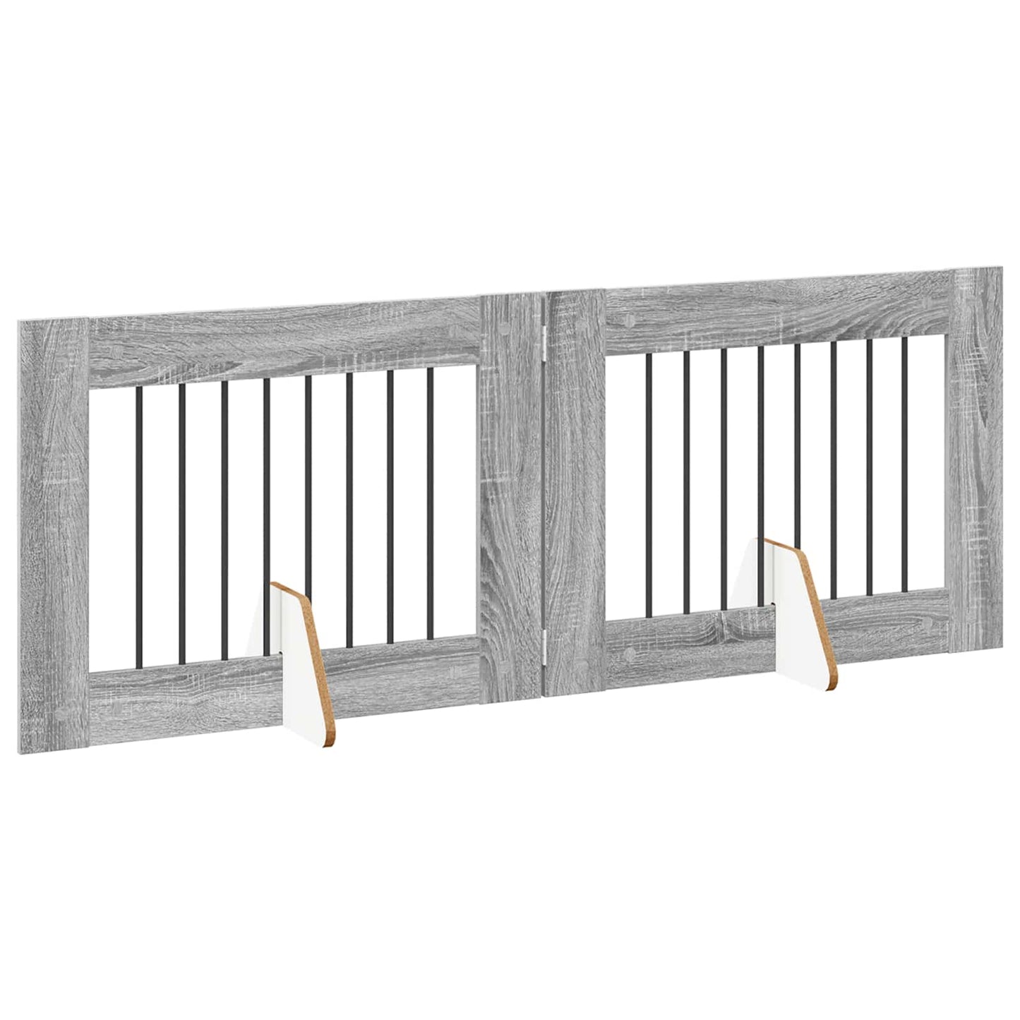 Cancello per cani con supporti 2 pcs Grigio Sonoma 80 x 60 cm | homemem39