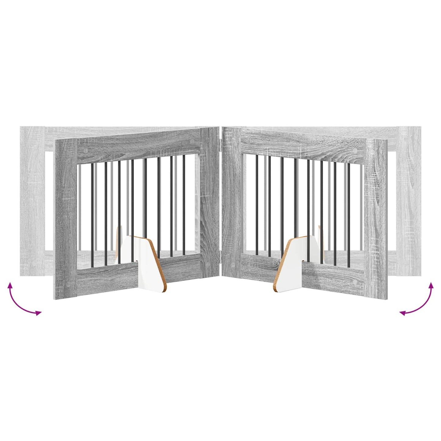 Cancello per cani con supporti 2 pcs Grigio Sonoma 80 x 60 cm | homemem39