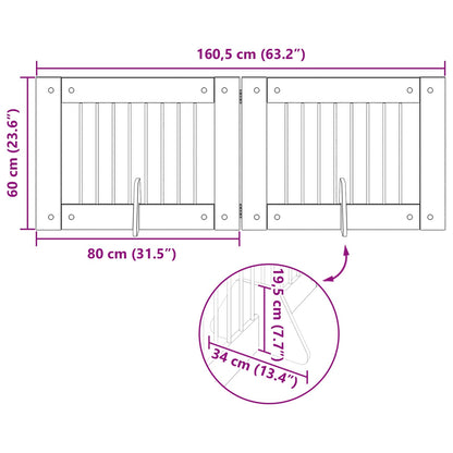 Cancello per cani con supporti 2 pcs Grigio Sonoma 80 x 60 cm | homemem39