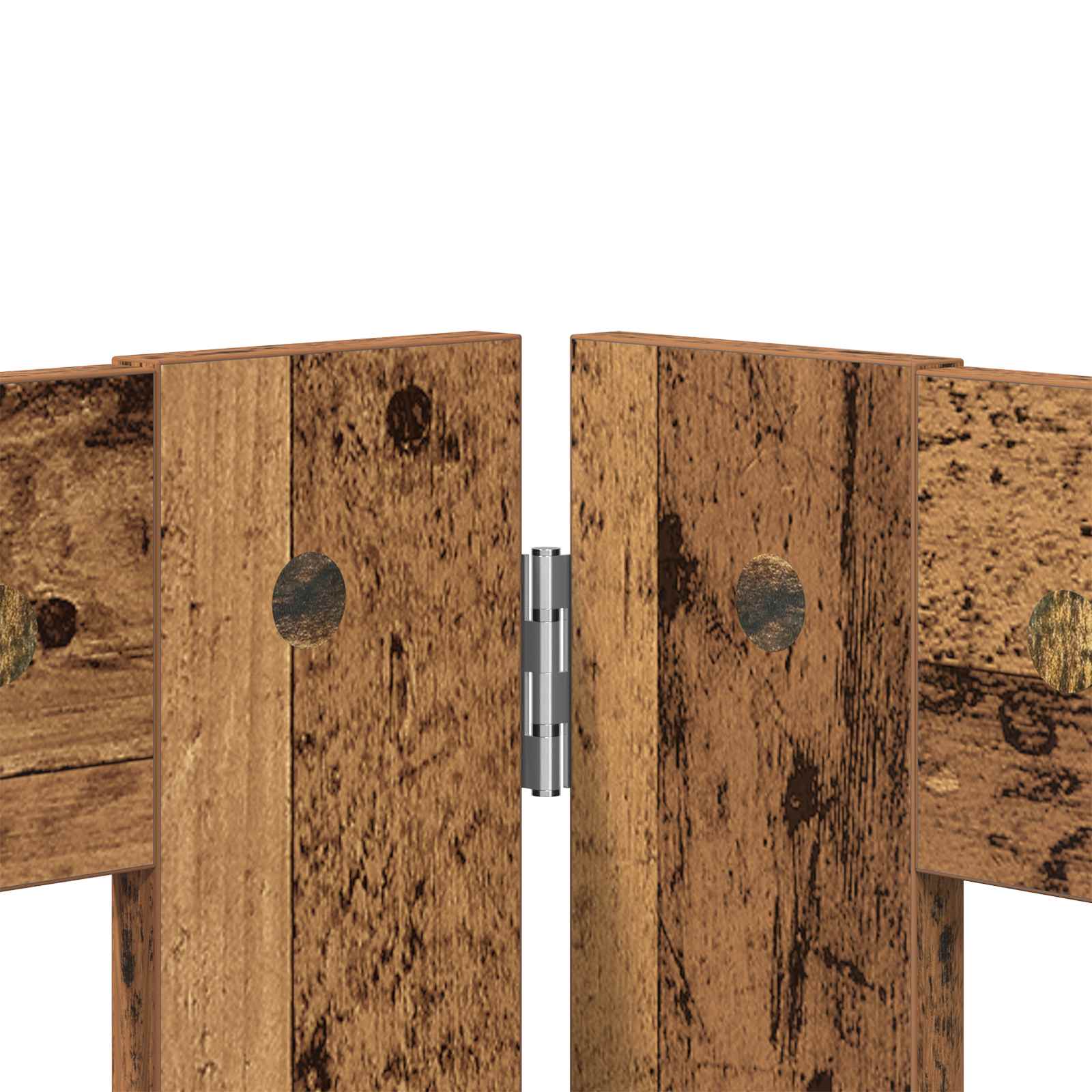 Cancello per cani con supporti 2 pcs Legno antico 80 x 60 cm | homemem39