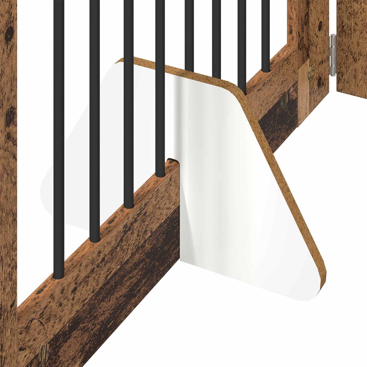 Cancello per cani con supporti 2 pcs Legno antico 80 x 60 cm | homemem39