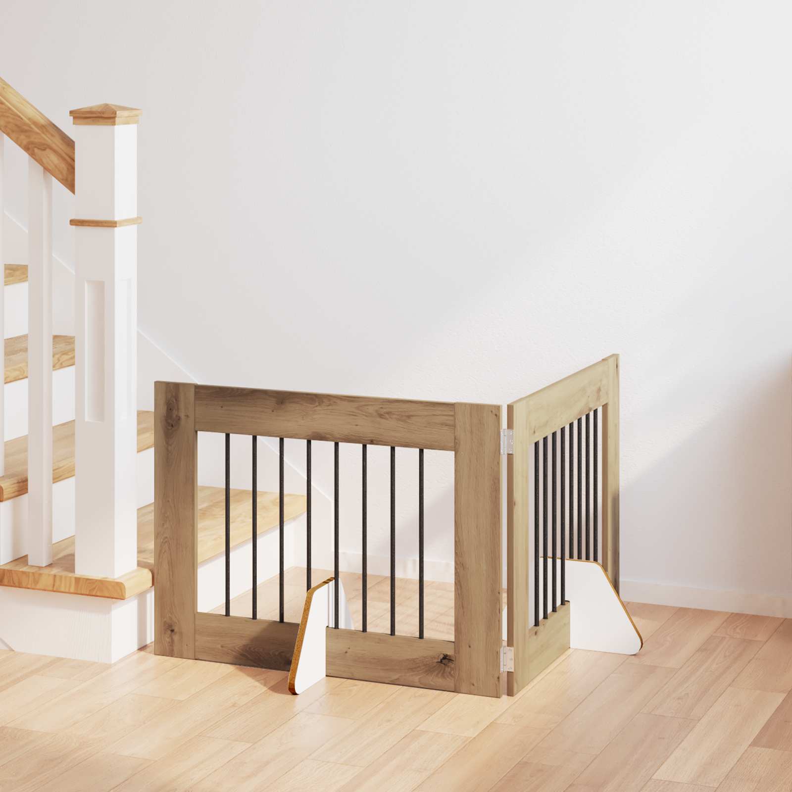 Cancello per cani con supporti 2 pcs Rovere Artigianale | homemem39