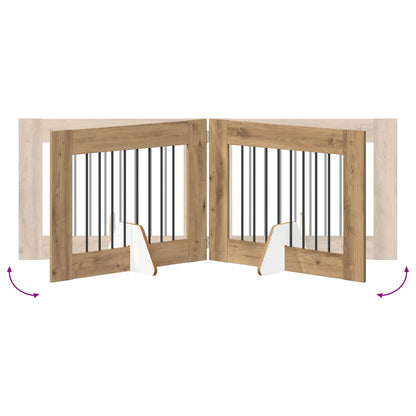 Cancello per cani con supporti 2 pcs Rovere Artigianale | homemem39