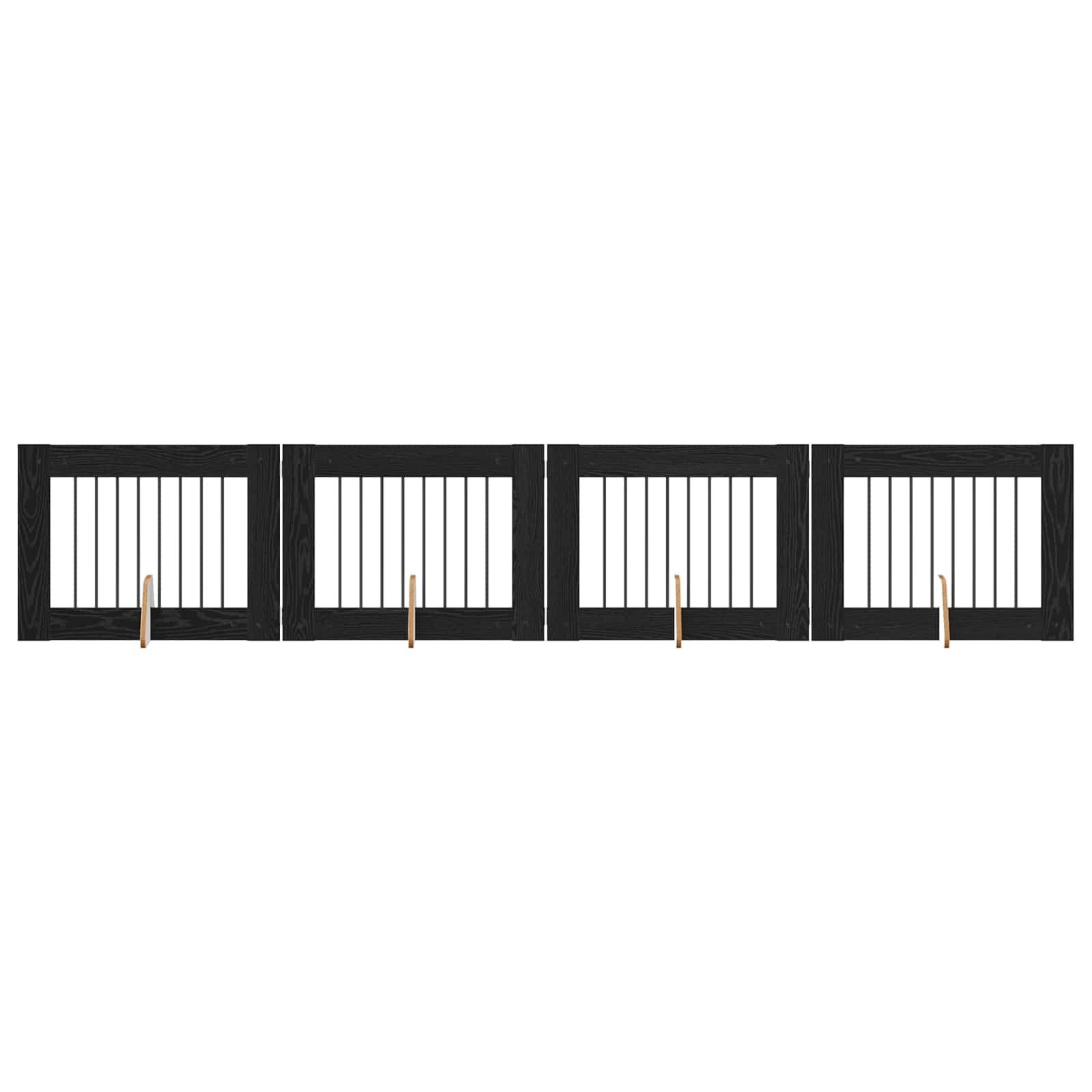 Cancello per cani con supporti 4 pcs Rovere Nero 80 x 60 cm | homemem39
