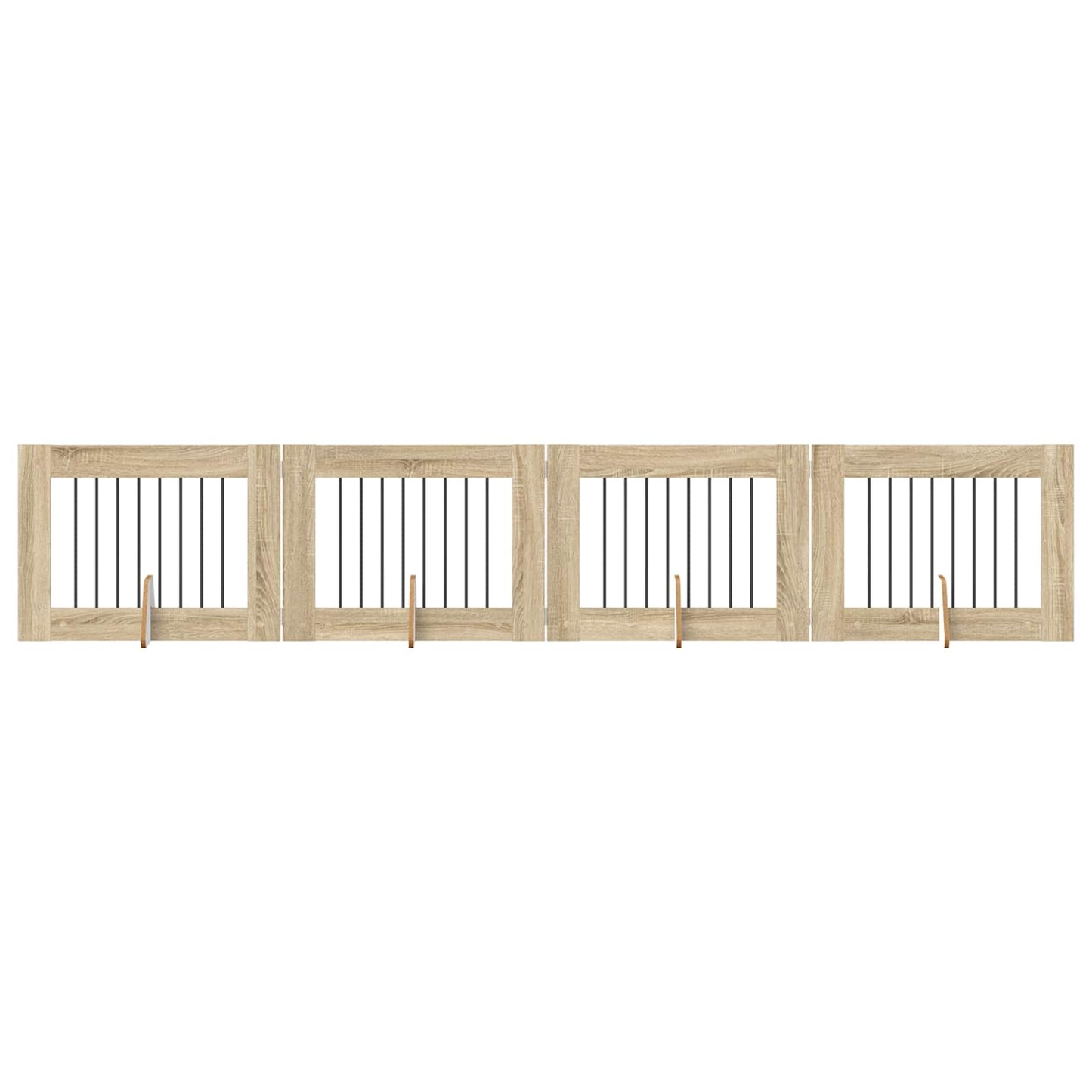 Cancello per cani con supporti 4 pcs Rovere Sonoma 80 x 60 cm | homemem39