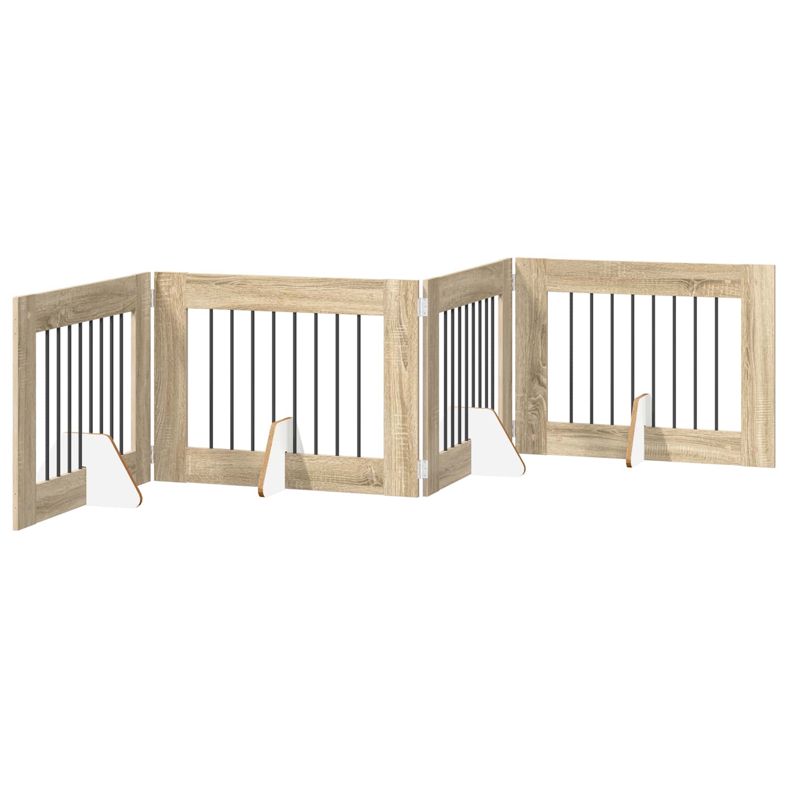 Cancello per cani con supporti 4 pcs Rovere Sonoma 80 x 60 cm | homemem39