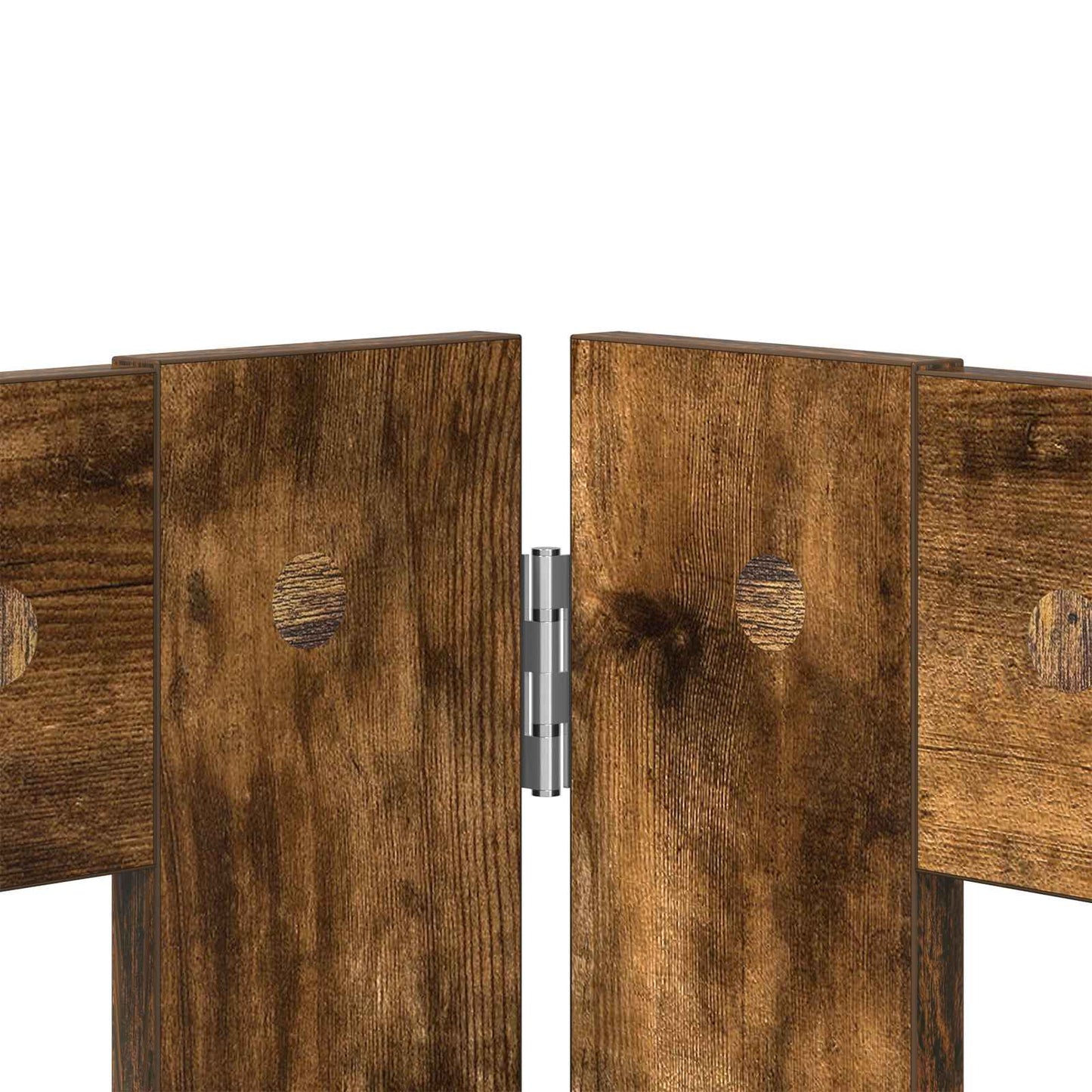 Cancello per cani con supporti 4 pcs Rovere Fumo 80 x 60 cm | homemem39