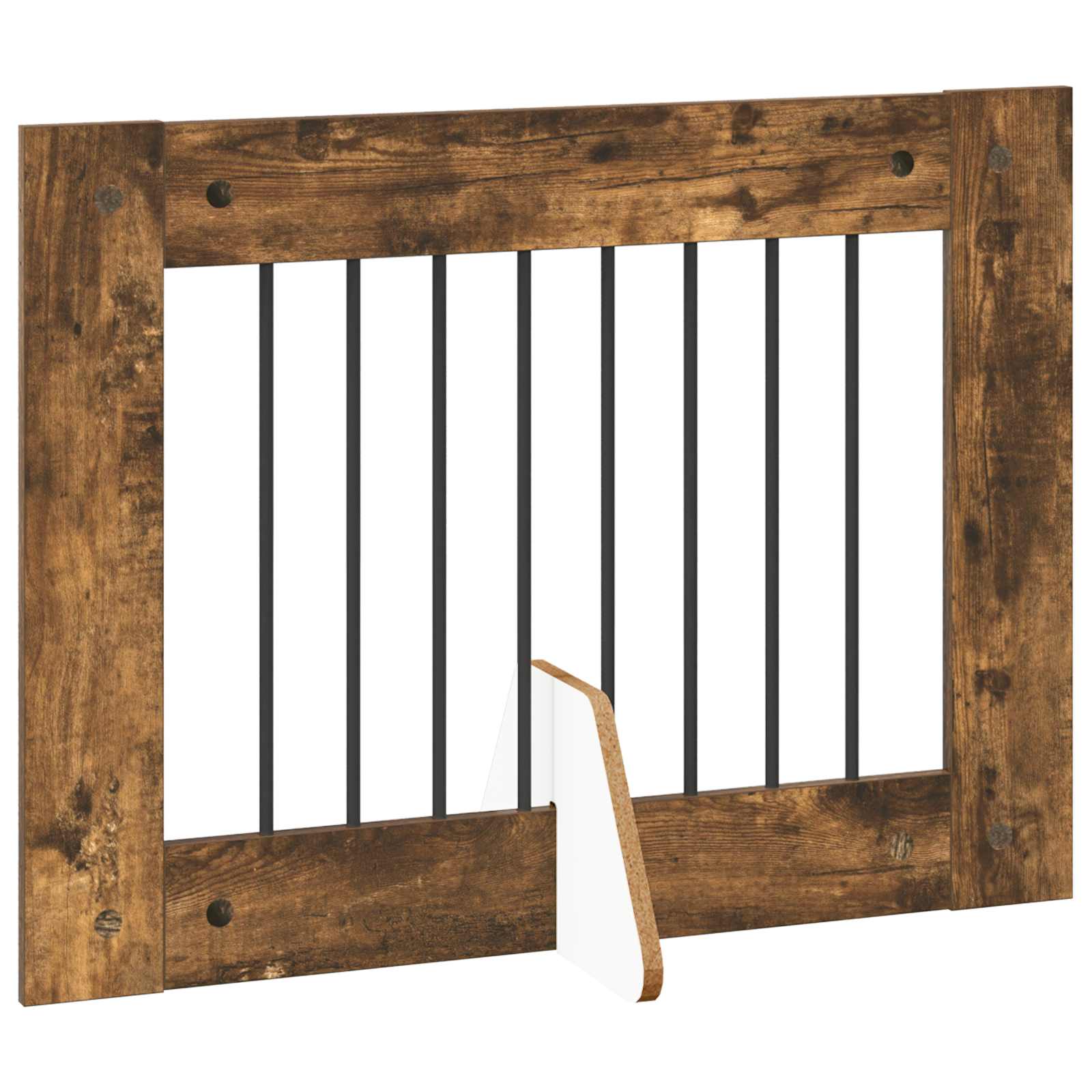 Cancello per cani con supporti 4 pcs Rovere Fumo 80 x 60 cm | homemem39