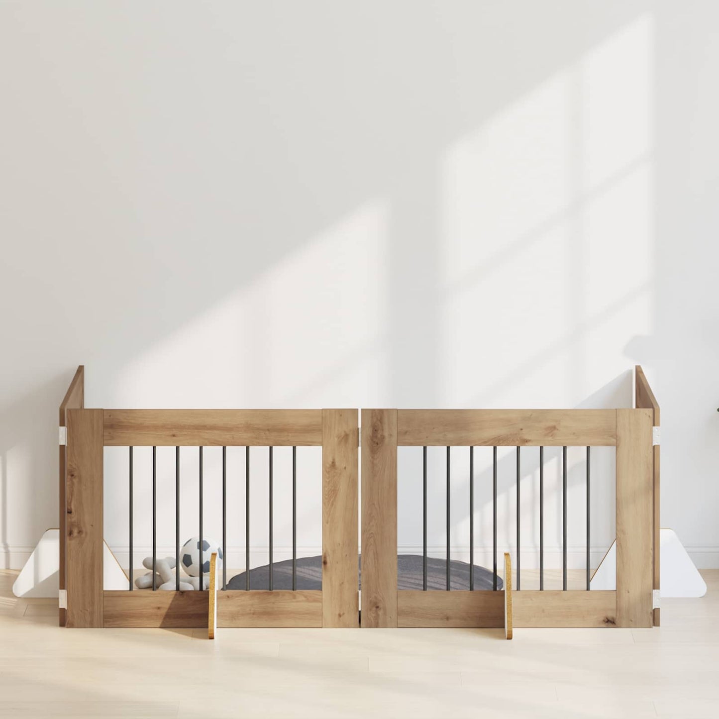 Cancello per cani con supporti 4 pcs Rovere Artigianale | homemem39
