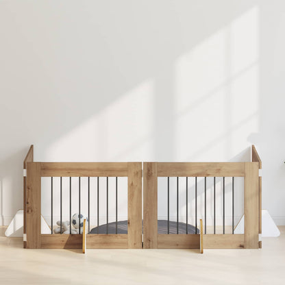 Cancello per cani con supporti 4 pcs Rovere Artigianale | homemem39
