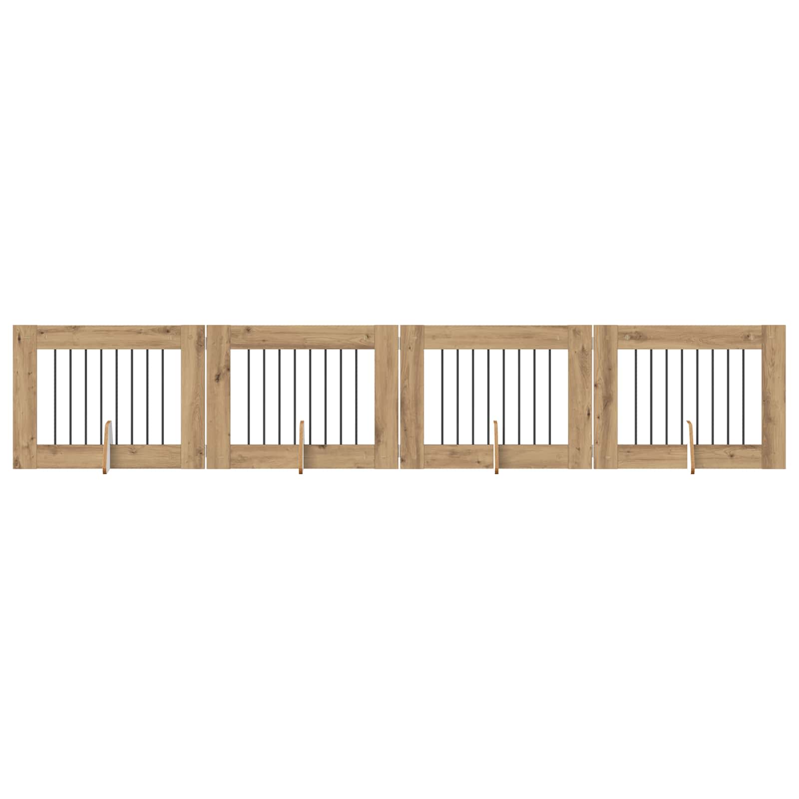 Cancello per cani con supporti 4 pcs Rovere Artigianale | homemem39
