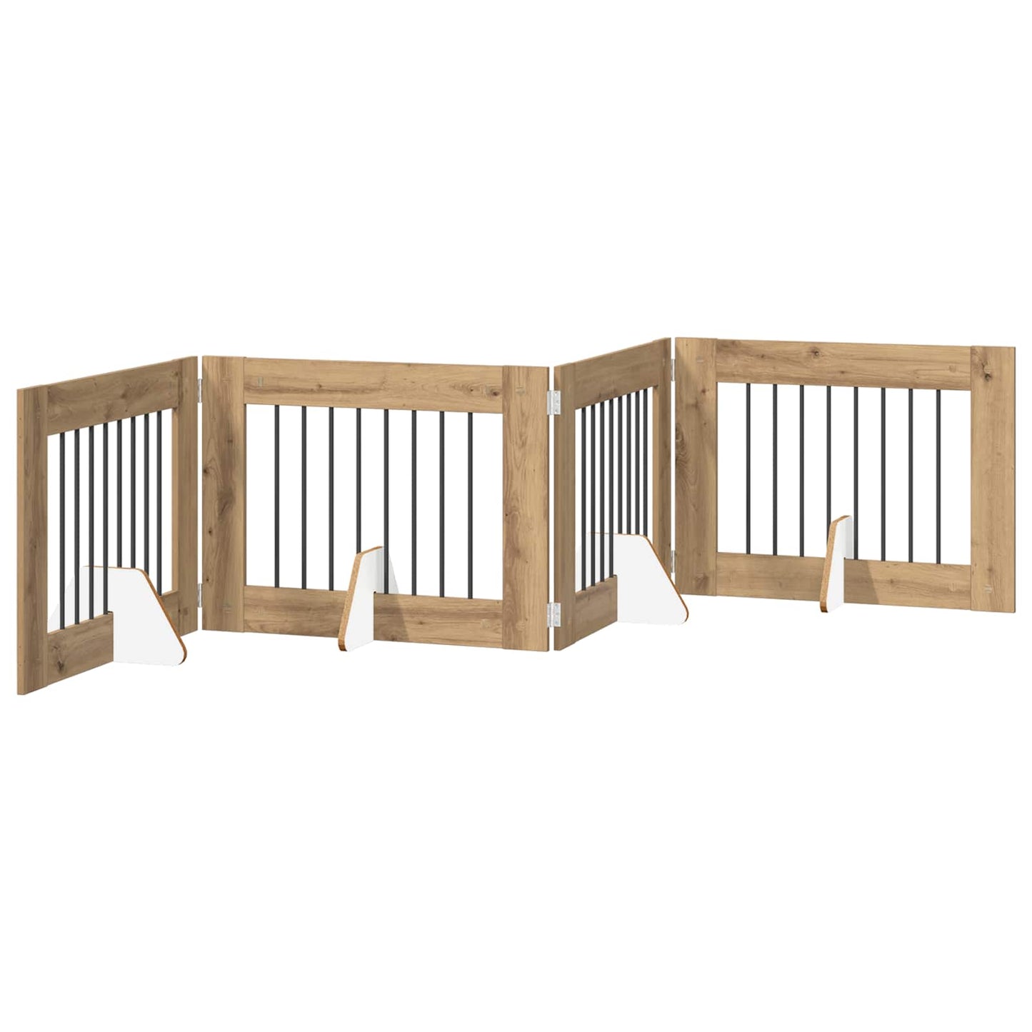 Cancello per cani con supporti 4 pcs Rovere Artigianale | homemem39