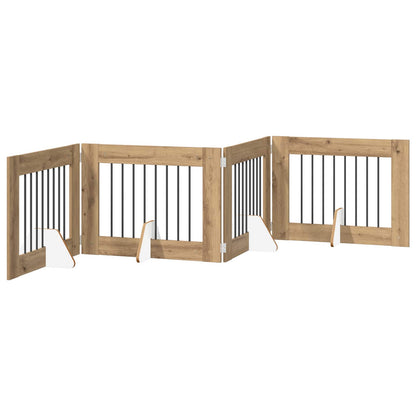 Cancello per cani con supporti 4 pcs Rovere Artigianale | homemem39