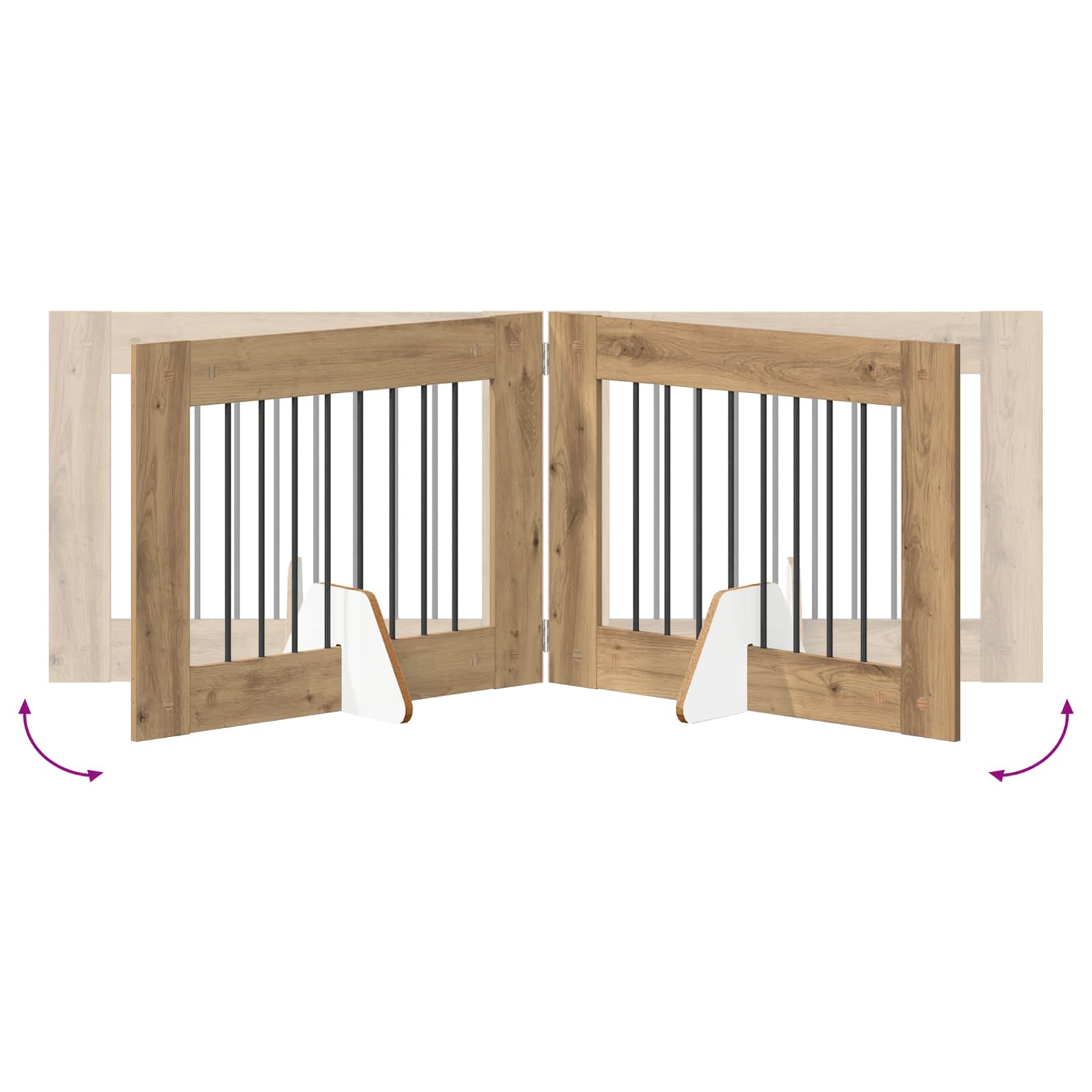 Cancello per cani con supporti 4 pcs Rovere Artigianale | homemem39
