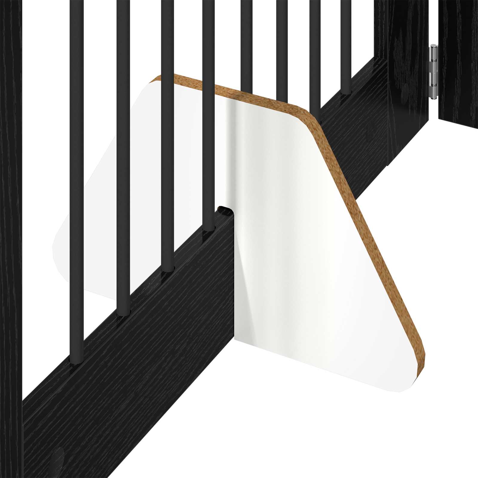 Cancello per cani con supporti 6 pcs Rovere Nero 80 x 60 cm | homemem39