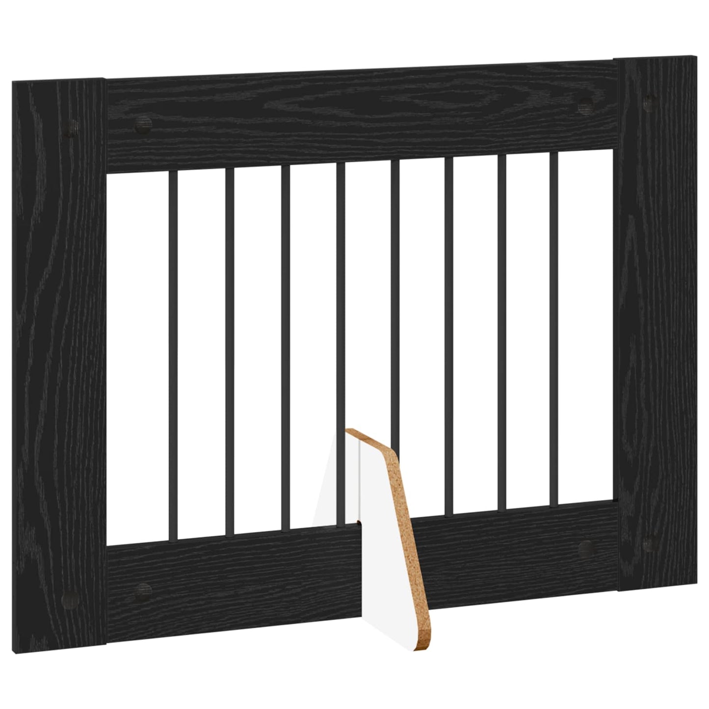 Cancello per cani con supporti 6 pcs Rovere Nero 80 x 60 cm | homemem39