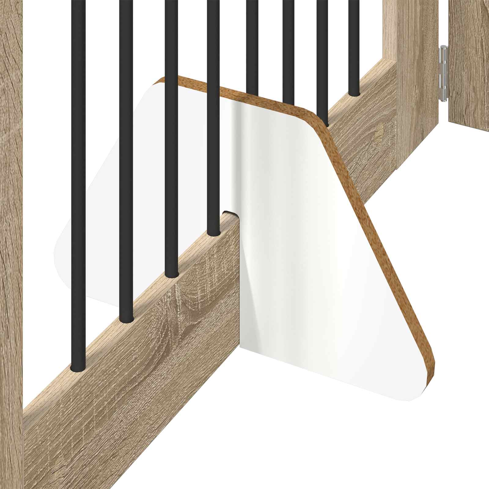 Cancello per cani con supporti 6 pcs Rovere Sonoma 80 x 60 cm | homemem39