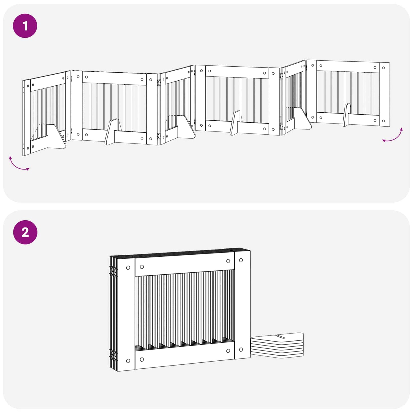 Cancello per cani con supporti 6 pcs Rovere Sonoma 80 x 60 cm | homemem39