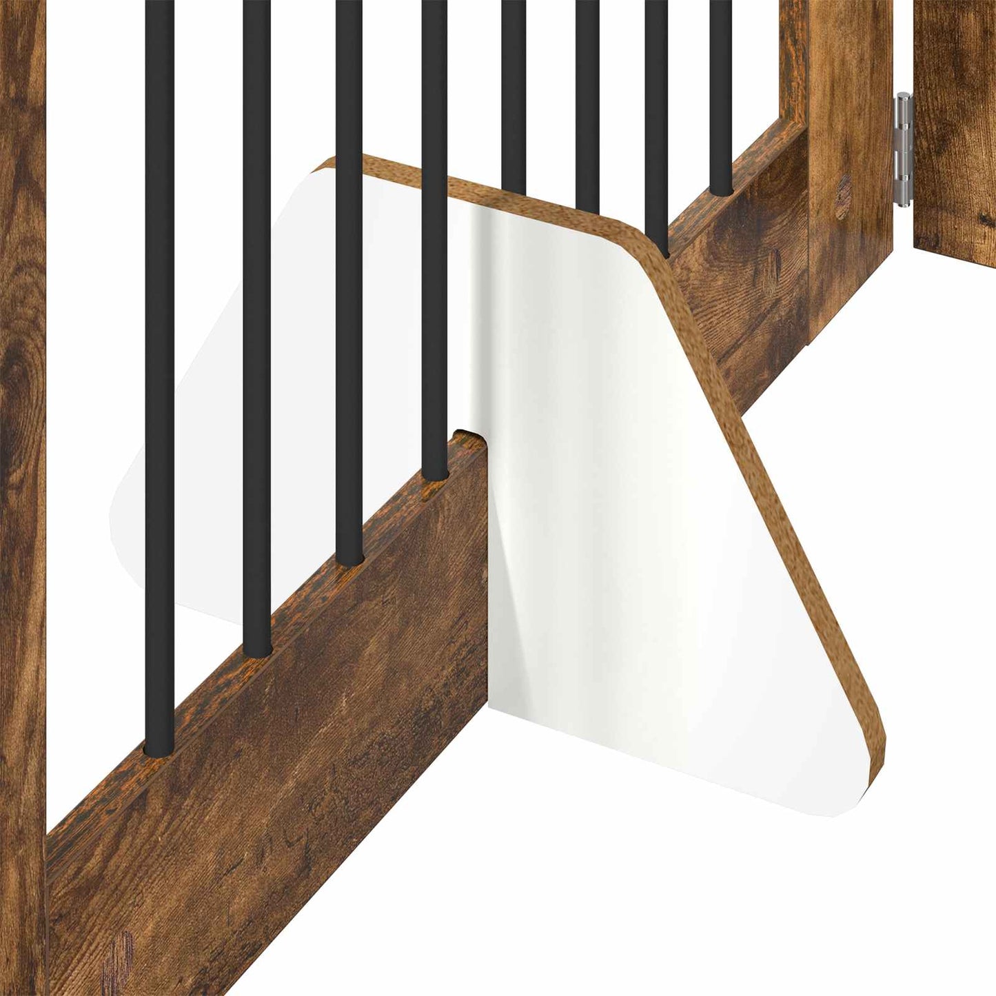 Cancello per cani con supporti 6 pcs Rovere Fumo 80 x 60 cm | homemem39