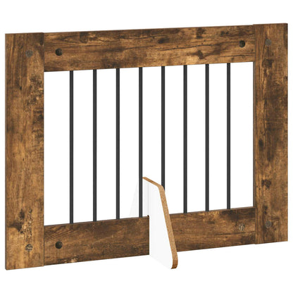 Cancello per cani con supporti 6 pcs Rovere Fumo 80 x 60 cm | homemem39