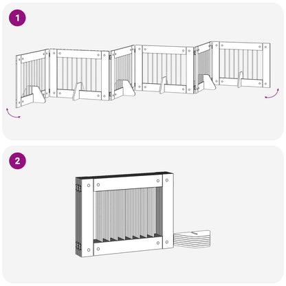 Cancello per cani con supporti 6 pcs Grigio Sonoma 80 x 60 cm | homemem39