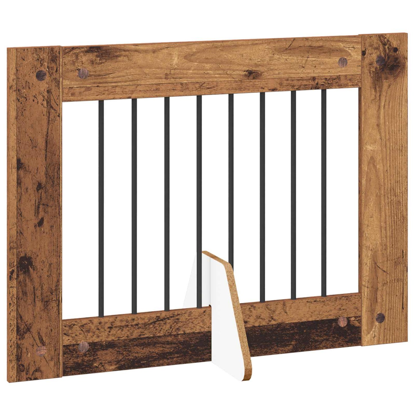Cancello per cani con supporti 6 pcs Legno antico 80 x 60 cm | homemem39