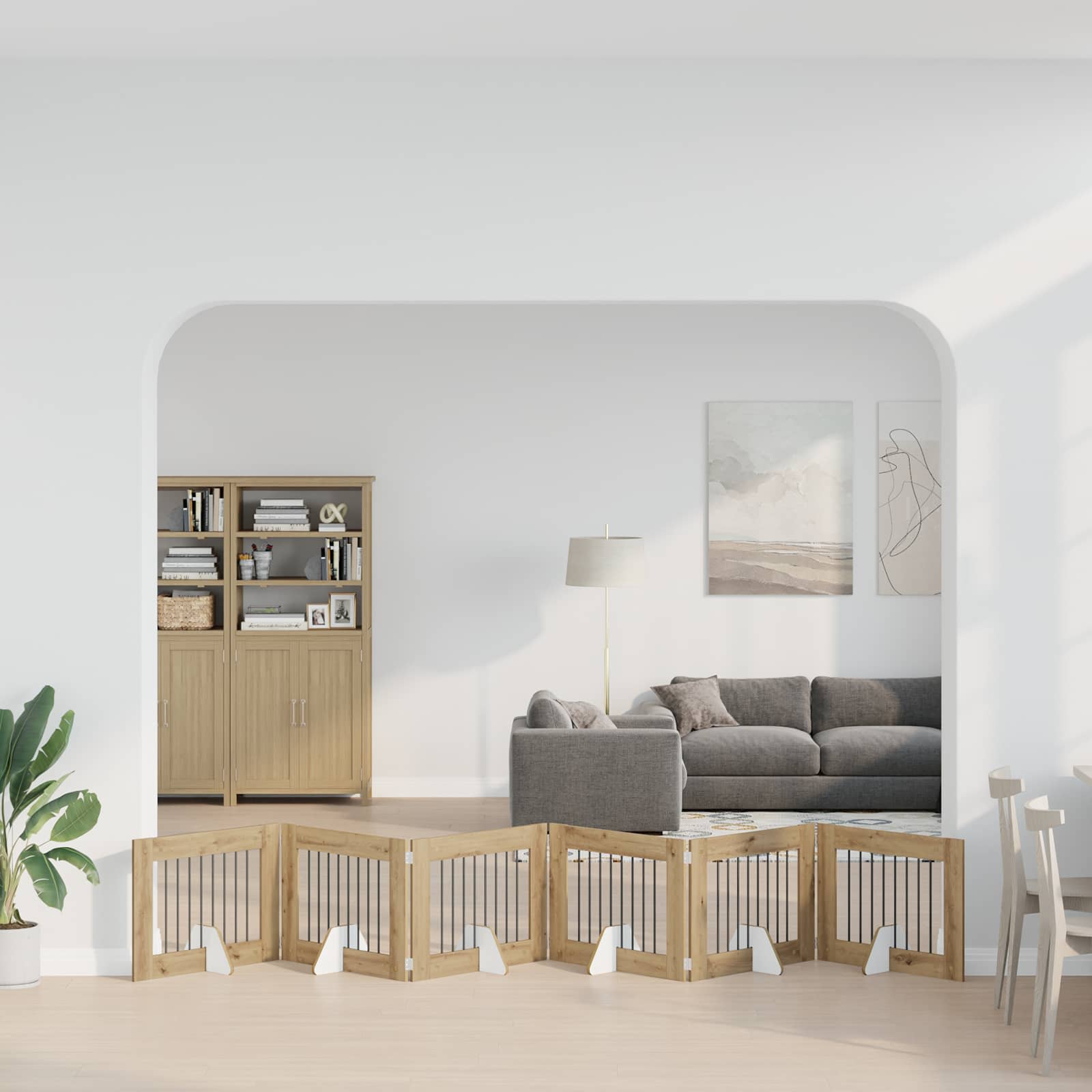 Cancello per cani con supporti 6 pcs Rovere Artigianale | homemem39
