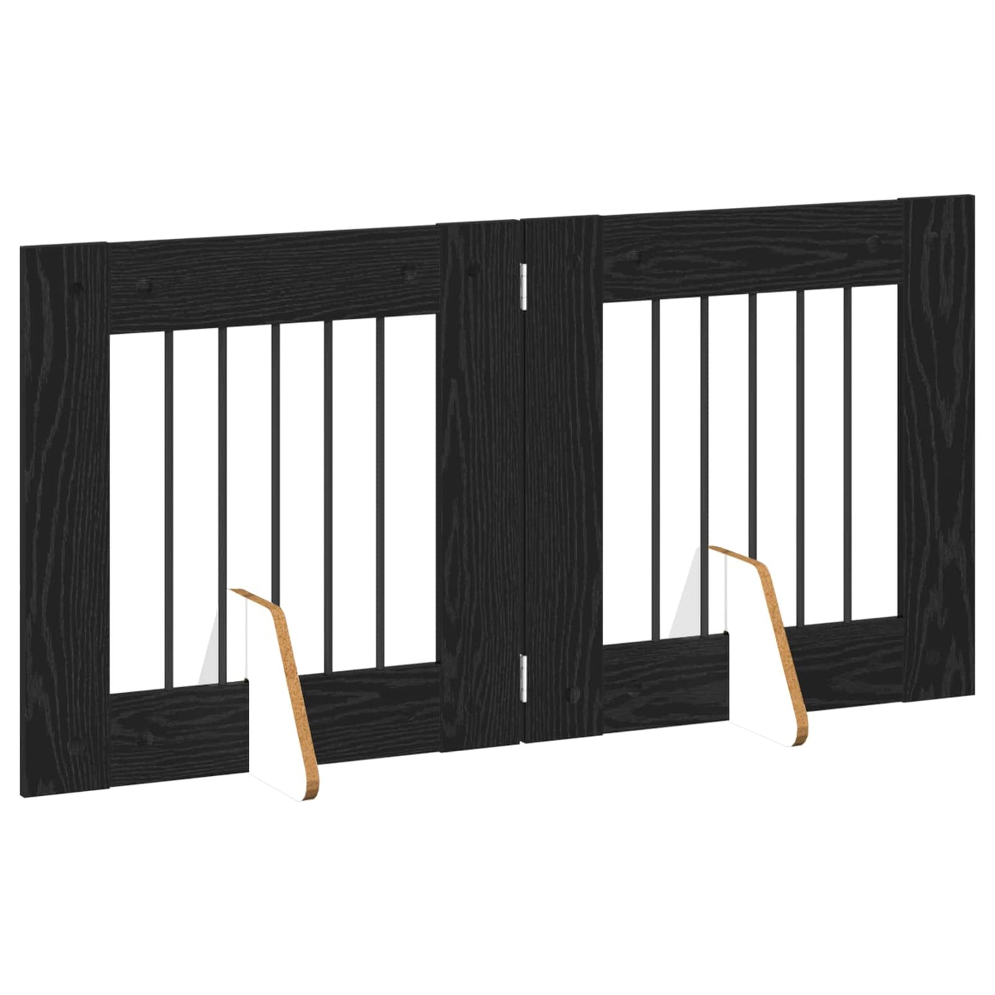Cancello per cani con supporti 2 pcs Rovere Nero 60 x 60 cm | homemem39