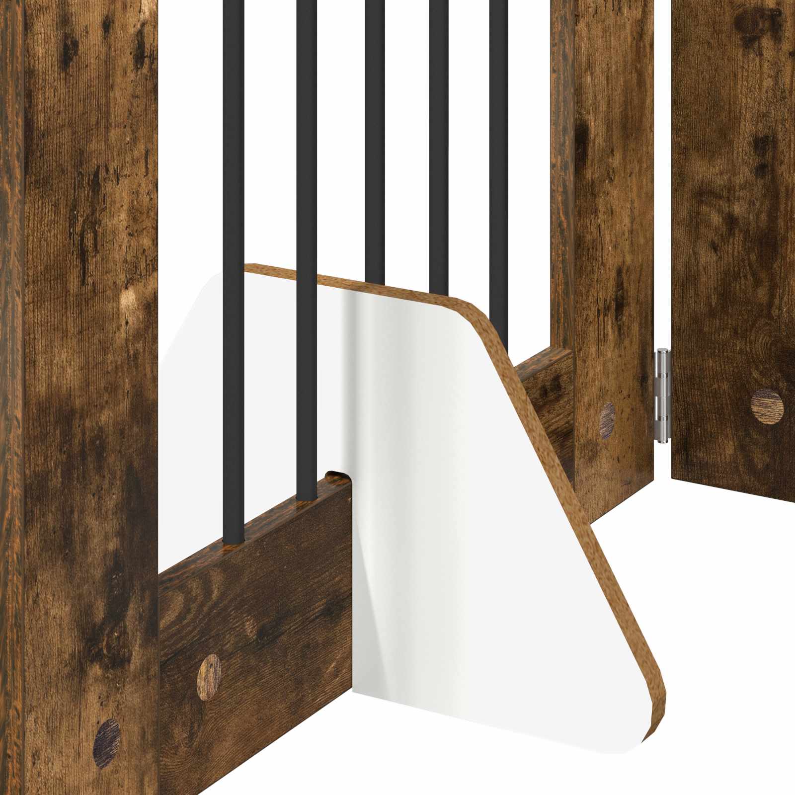 Cancello per cani con supporti 2 pcs Rovere Fumo 60 x 60 cm | homemem39