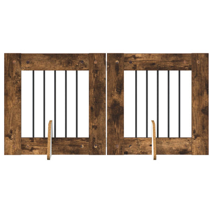 Cancello per cani con supporti 2 pcs Rovere Fumo 60 x 60 cm | homemem39