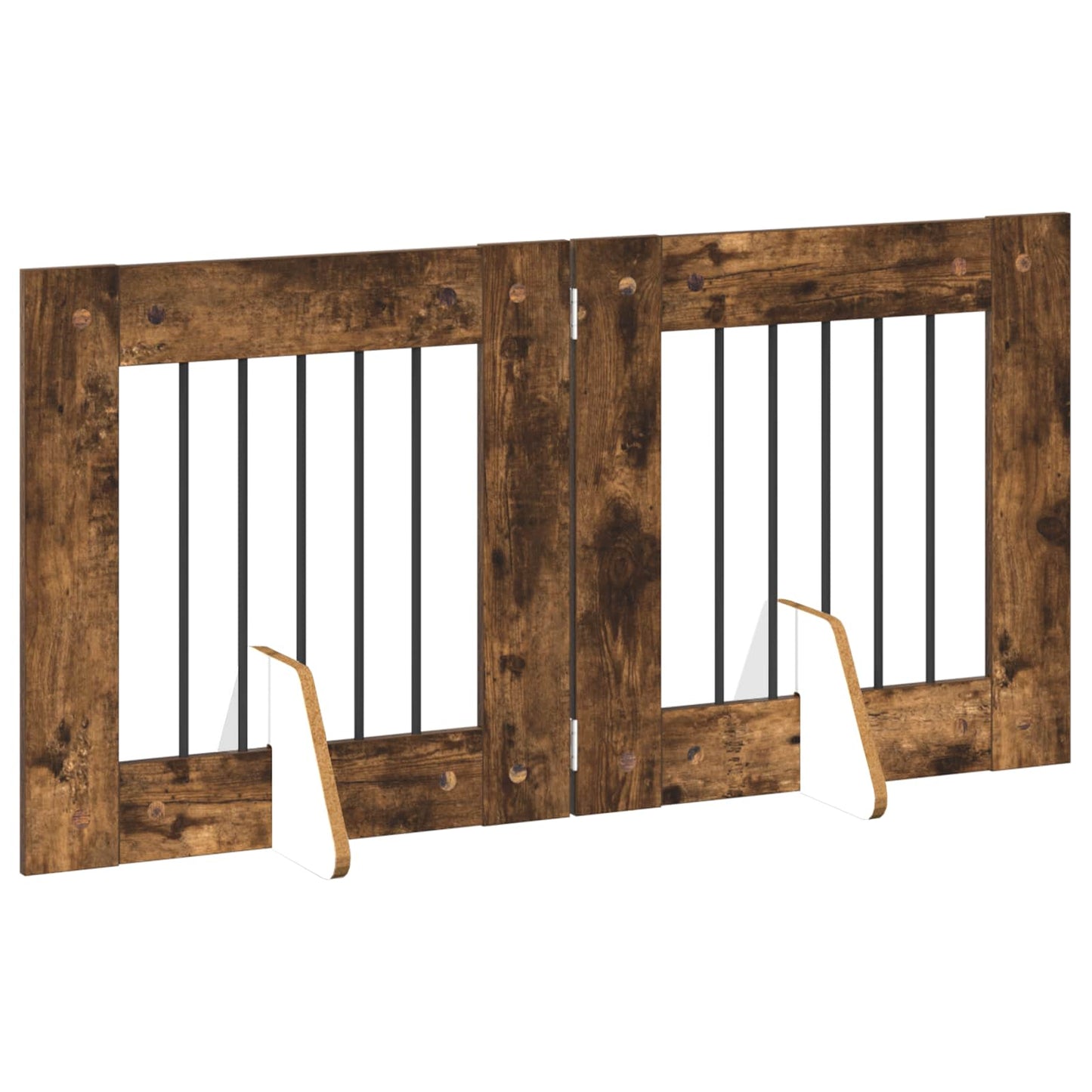 Cancello per cani con supporti 2 pcs Rovere Fumo 60 x 60 cm | homemem39
