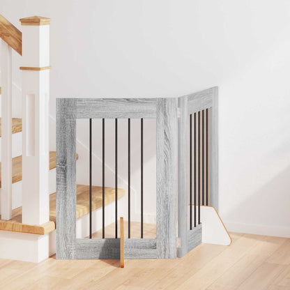 Cancello per cani con supporti 2 pcs Grigio Sonoma 60 x 60 cm | homemem39
