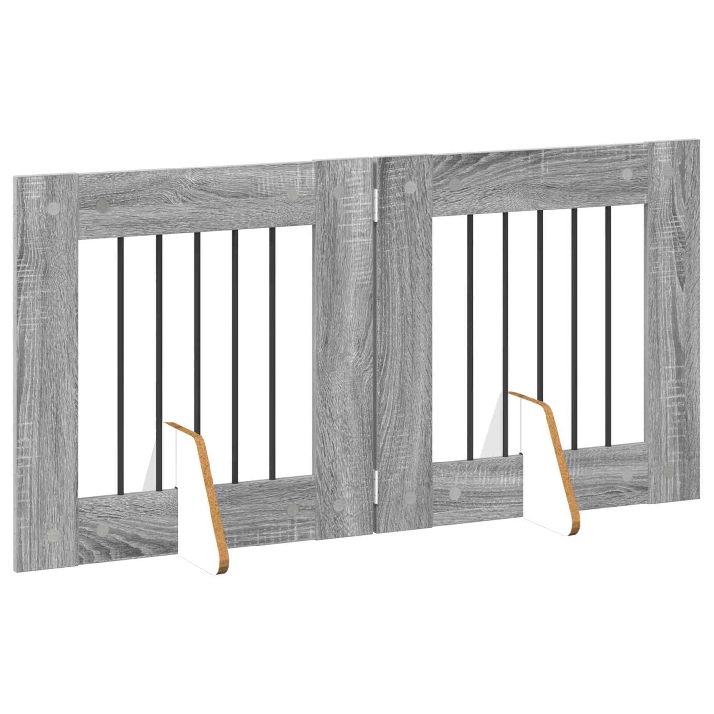 Cancello per cani con supporti 2 pcs Grigio Sonoma 60 x 60 cm | homemem39
