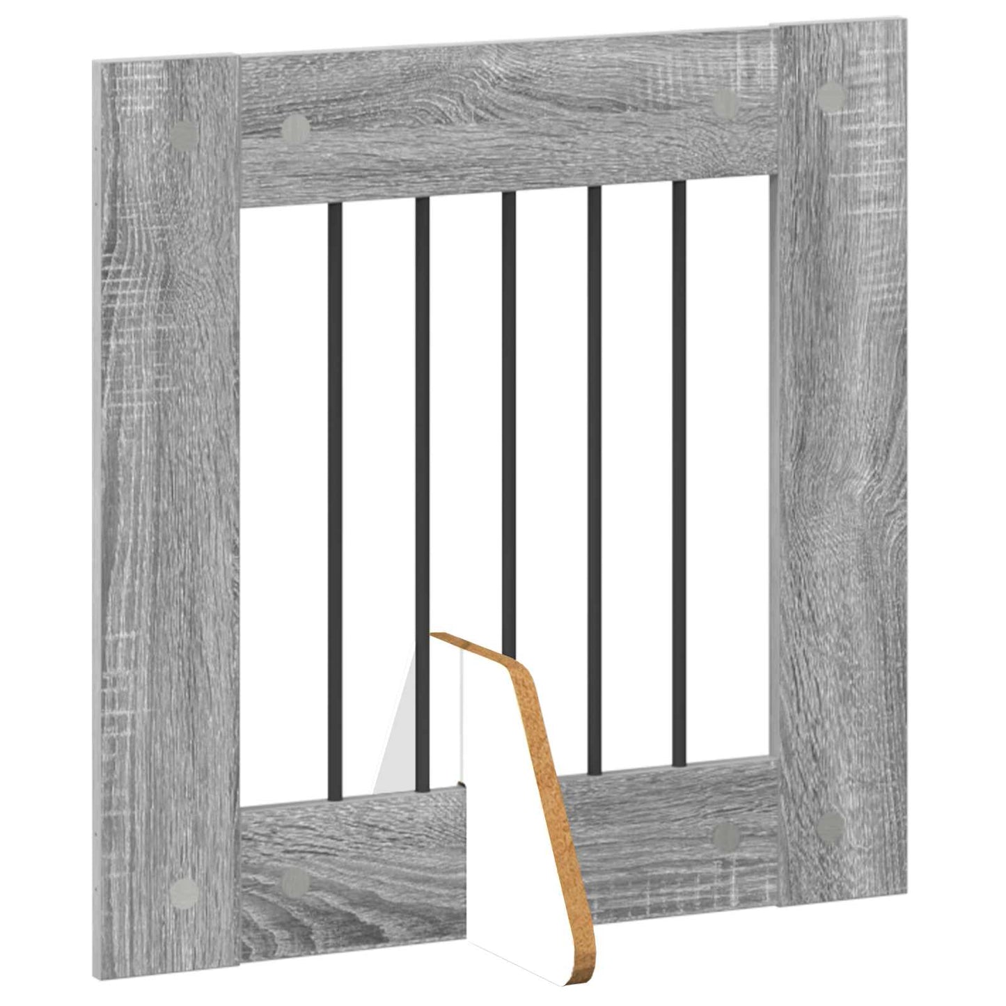 Cancello per cani con supporti 2 pcs Grigio Sonoma 60 x 60 cm | homemem39