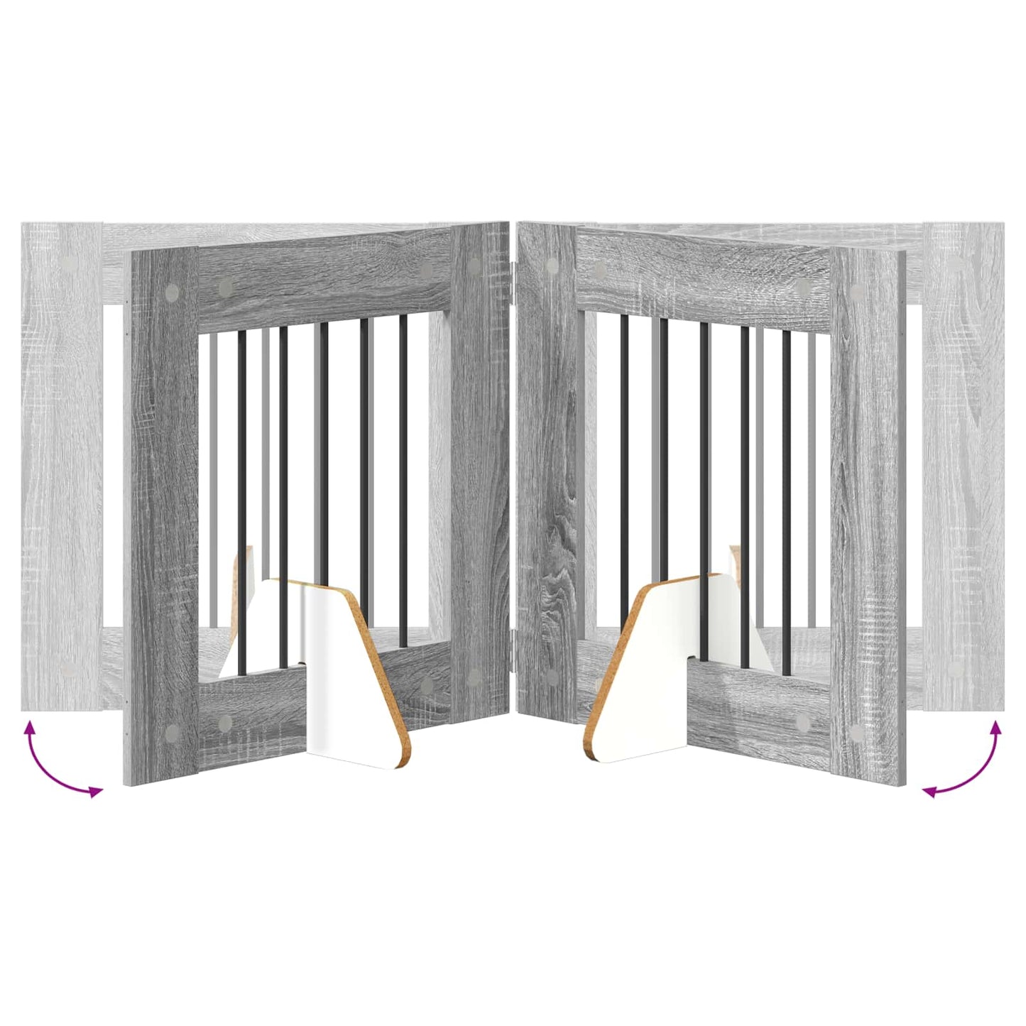 Cancello per cani con supporti 2 pcs Grigio Sonoma 60 x 60 cm | homemem39