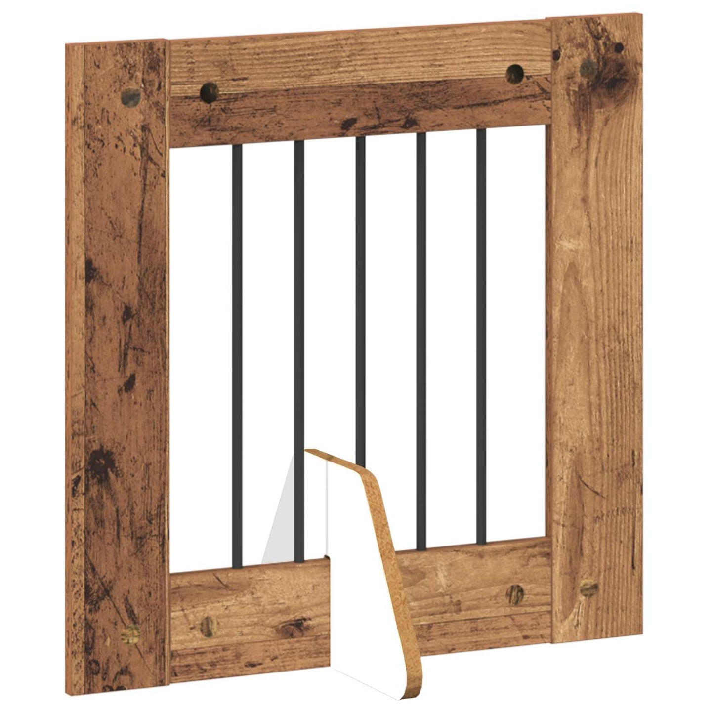 Cancello per cani con supporti 2 pcs Legno antico 60 x 60 cm | homemem39